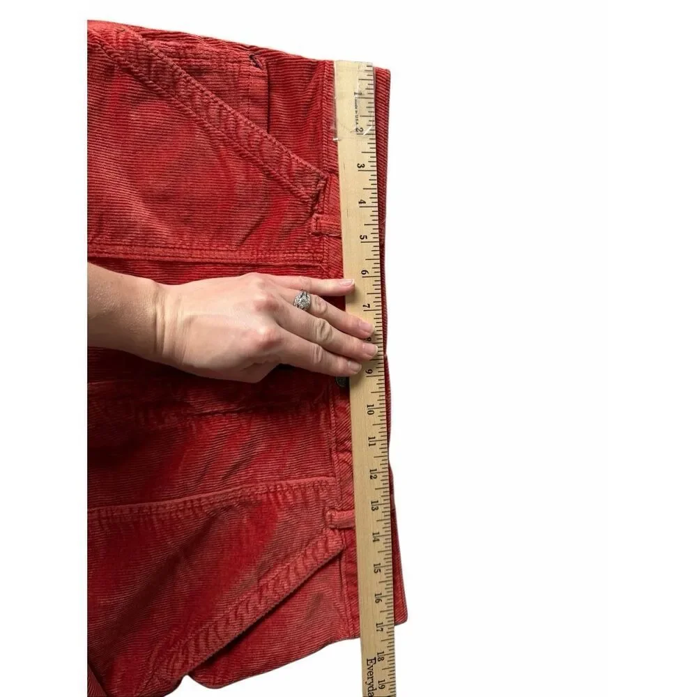 Anthropologie Pilcro Corduroy Pants‎ The Wanderer Relaxed Leg Salmon Red 33 Tall